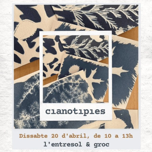 DESCOBREIX LA MÀGIA DE LA CIANOTÍPIA a @groc_espai_art | Taller d'manualitats