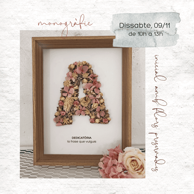 QUADRE INICIAL AMB FLORS PRESERVADES | Taller d'manualitats