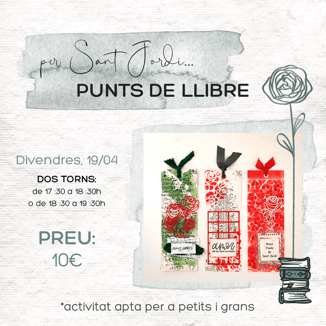 PER SANT JORDI, PUNTS DE LLIBRE | Taller d'manualitats