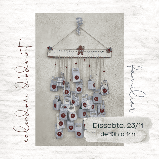 TALLER FAMILIAR CALENDARI D’ADVENT | Taller d'manualitats